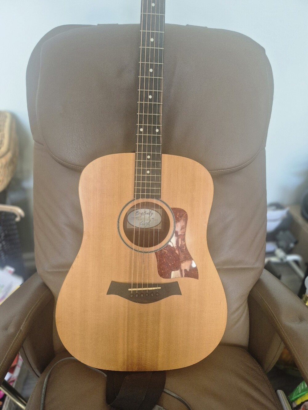 Acoustic Guitar Home Accent in Natural Brown - Unbranded